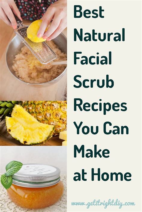 Super Easy All-Natural Facial Scrub Recipes You Can Make at Home | Homemade face scrub recipe ...