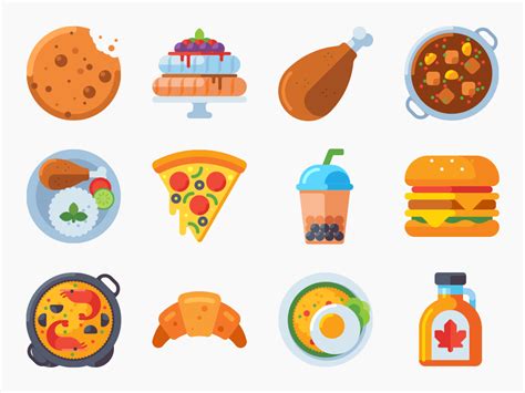 75 World Cuisine Icon Set - Flat Icons