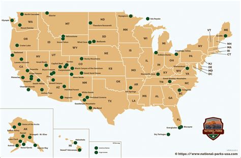 National Parks Map USA - National Parks USA