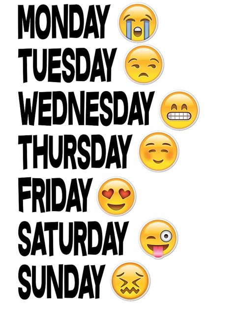 "EMOJI DAYS OF THE WEEK" Poster by RobertsonBen | Redbubble