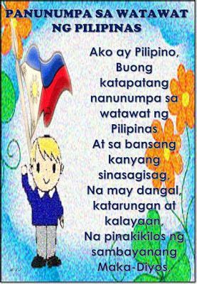 Teacher Fun Files: Lupang Hinirang, Panatang Makabayan at Panunump… | Classroom posters ...