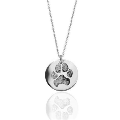 Personalized Pet Memorial Necklace Actual Pet Paw Personalized Pendant Necklace 925 Sterling Silver