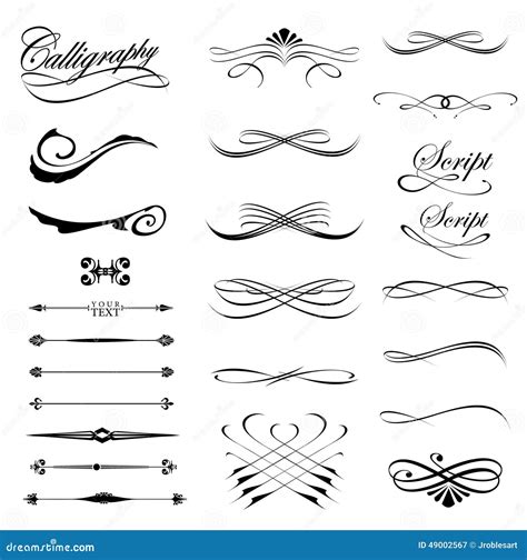 Calligraphy Lines Stock Vector - Image: 49002567