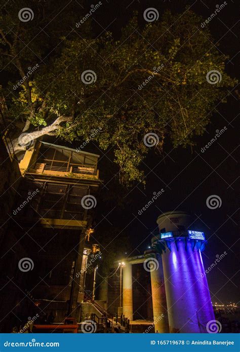 Varanasi ghat at night stock photo. Image of ghat, ganga - 165719678