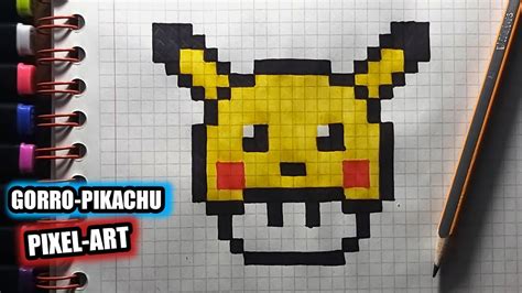 Cómo Dibujar Hongo-Mario Bros | con la Gorra de PIKACHU (Pixel Art ...