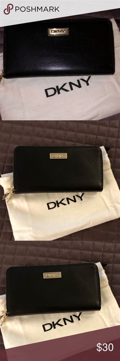 DKNY double zipper wallet | Dkny bag, Leather wallet, Black leather wallet