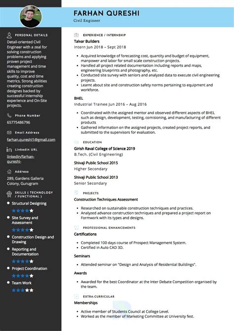 Sample Resume of Civil Engineer Graduate with Template & Writing Guide ...