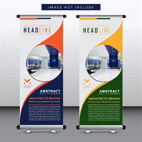 vertical banner design with rounded cutout for image | Banner design, Banner template design ...