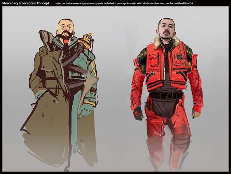 Ben Bryant Concept Art - Early fashion exploration - Sci Fi RPG