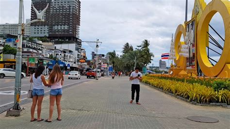 pattaya beach road walk day - YouTube