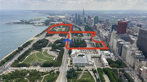 View of the proposed Chicago Street Race track layout from the 67th floor of the Aon Center! : r ...