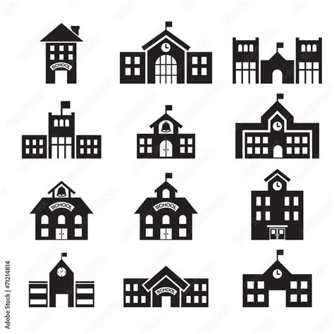 school building icon Stock Vector | Adobe Stock