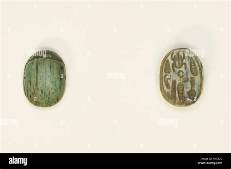 Scarab: Hieroglyphs (scarab beetle, nfr-sign, red crown) - Middle Kingdom–Second Intermediate ...