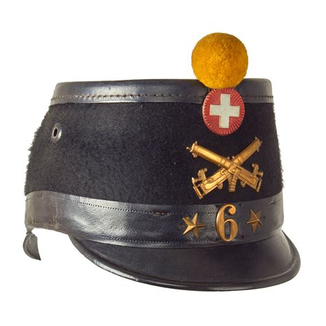 Original Swiss WWI Shako Helmet Marked to the 6th Machine Gun Battalio – International Military ...