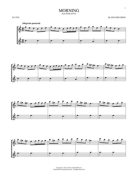 Morning (Flute Duet) - Print Sheet Music Now