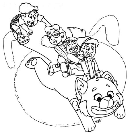 Turning Red Characters Coloring Page - Free Printable Coloring Pages for Kids
