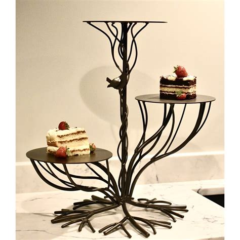 Robins Garden Art Three Tiered Iron Cake Stand & Reviews | Wayfair