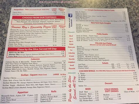 Menu at Ray's Pizza pizzeria, Phoenix, W Union Hills Dr #5