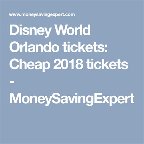 Disney World Orlando Tickets (With images) | Orlando tickets, Florida theme parks, Orlando