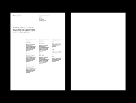 A4 / US Letter CV and Resume Templates for Adobe InDesign