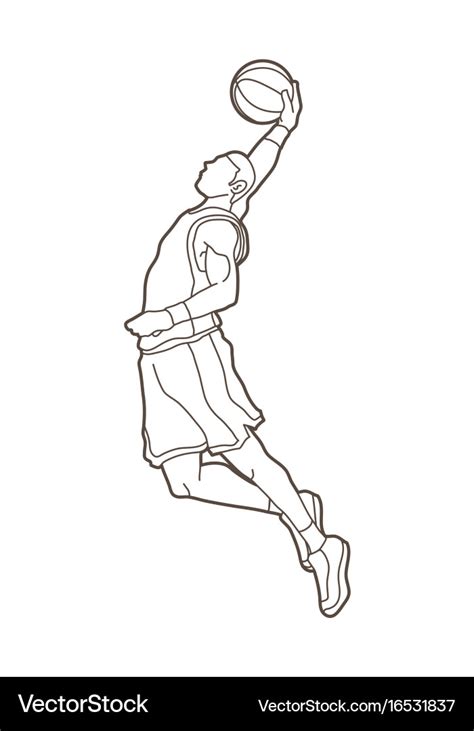 Basketball player dunking Royalty Free Vector Image