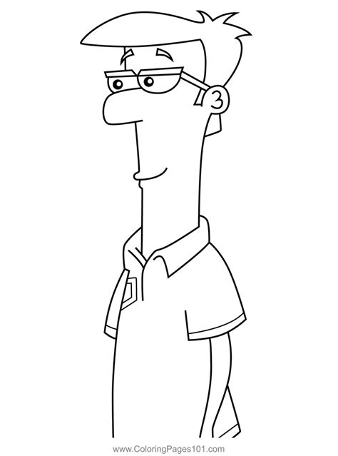 Lawrence Fletcher Phineas and Ferb Coloring Page for Kids - Free Phineas and Ferb Printable ...