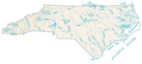 North Carolina Lakes and Rivers Map - GIS Geography