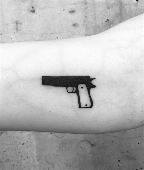 Gun Simple Tattoo by Lil Kiki Mini Tattoos, Rose Tattoos, Body Art ...