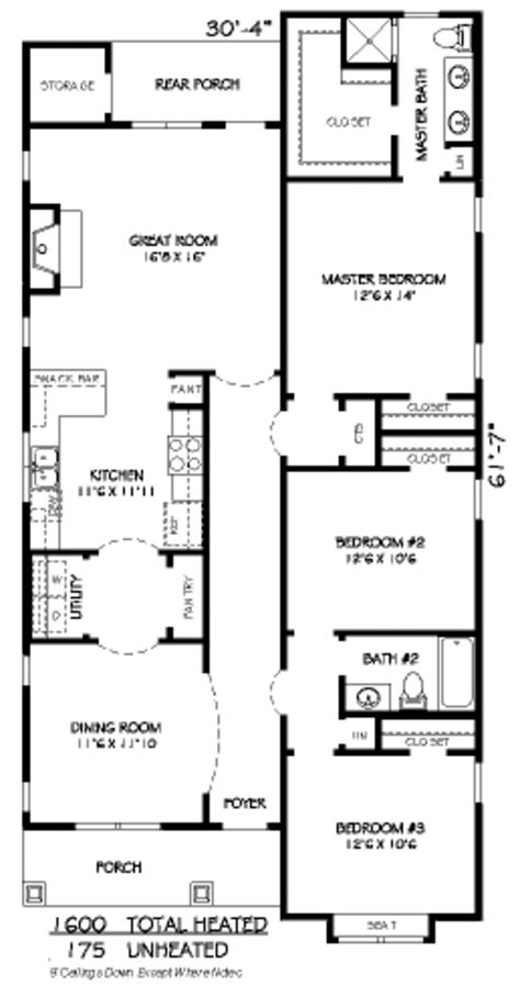 Traditional Style House Plan - 3 Beds 2 Baths 1600 Sq/Ft Plan #424-197 ...