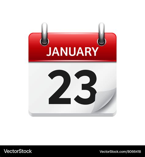 January 23 flat daily calendar icon date Vector Image