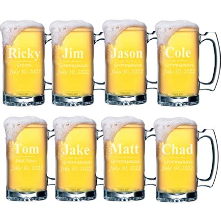 Amazon.com | Custom Beer Mugs - Engraved Personalized Groomsmen Beer ...