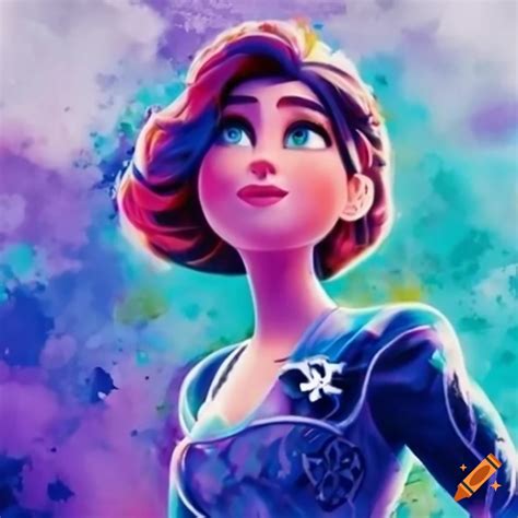 World war two movie poster featuring a disney aesthetic princess in pixar art style on Craiyon