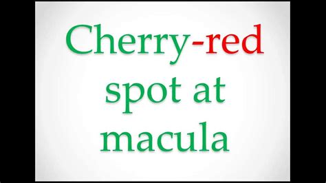 MRCPCH: Cherry-red spot at macula by MrcpchTeam - YouTube