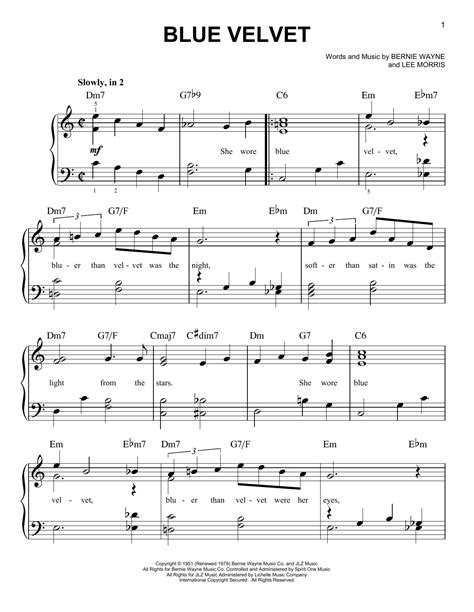 Blue Velvet | Sheet Music Direct