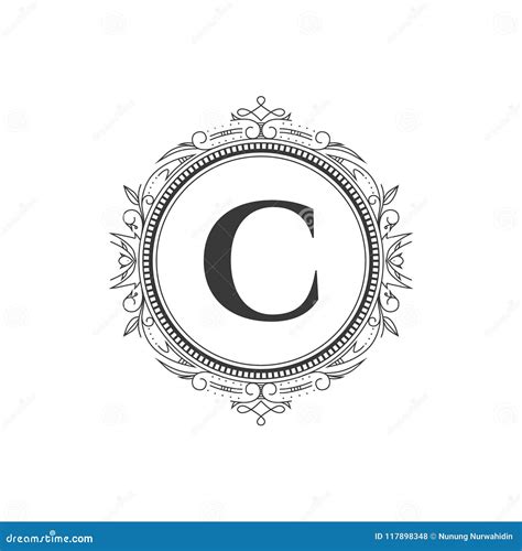 C Initial Monogram Letter Logo Template with Luxury Ornament Stock Illustration - Illustration ...