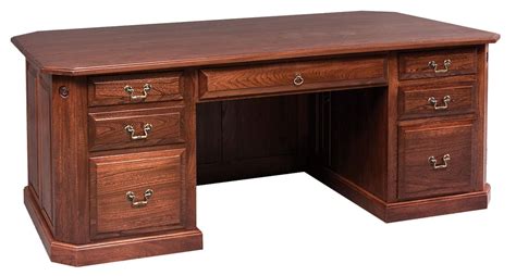 Canted Solid Wood Executive Desk - Free Delivery