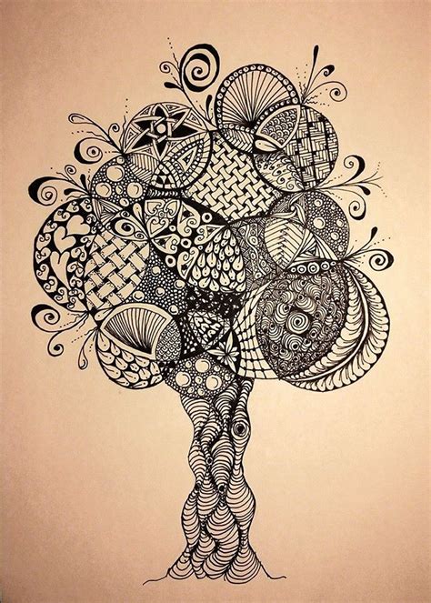 Doodle tree | Zentangle drawings, Tangle art, Zentangle patterns