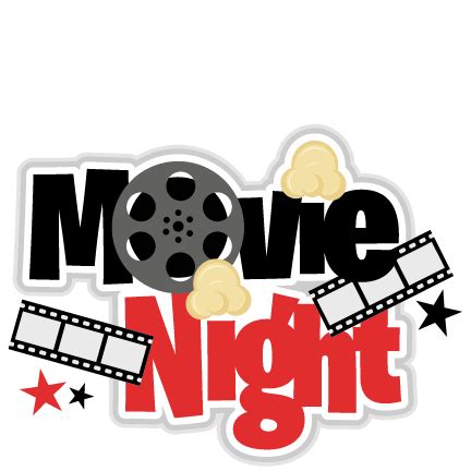 Movie Night Title SVG scrapbook cut file cute clipart files for silhouette cricut pazzles free ...
