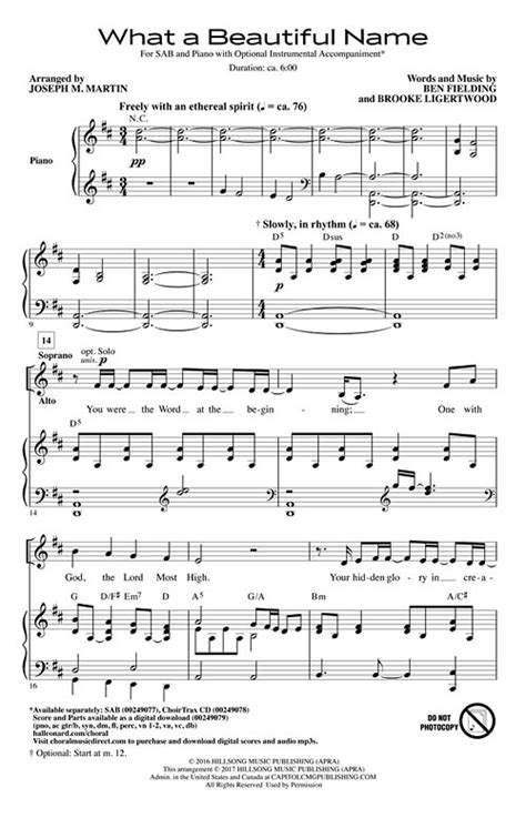 What A Beautiful Name Sheet Music by Joseph M Martin (SKU: 00249077) - Stanton's Sheet Music