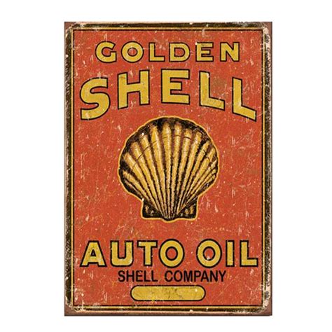 Golden Shell auto oil company! vintage metal signs retro tin plate the wall decoration for ...