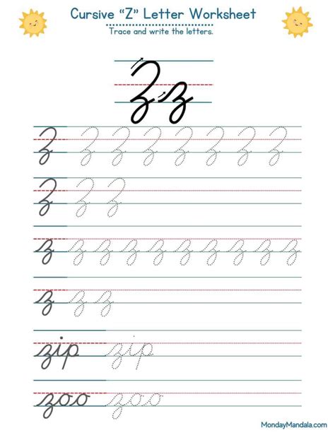 10 Cursive Z Worksheets (Free Letter Writing Printables)