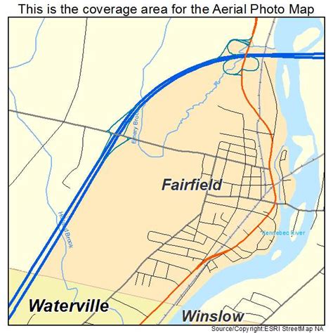 Aerial Photography Map of Fairfield, ME Maine