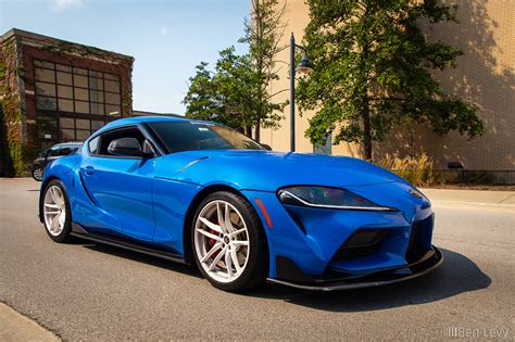 Blue Mk5 Supra on White Wheels - BenLevy.com