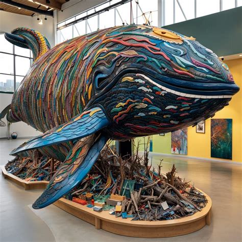 A Monster from the Ocean. Art Installation Made from Recycled Ocean ...