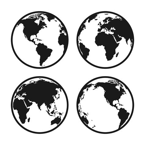 Globe icon. Globe map vector black color. Globe silhouette vector illustration.. 13864215 Vector ...