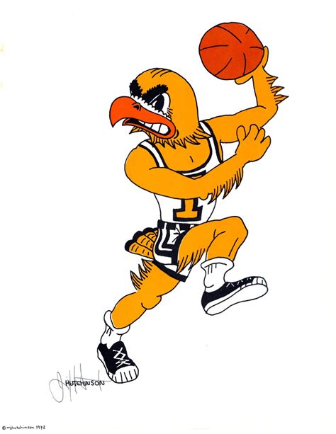 Drawing of basketball Herky Iowa Hawkeye Basketball, Hawkeyes ...