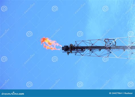 Burning Oil Gas Flare stock photo. Image of burning, power - 24427964