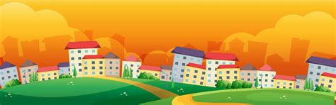 Background scene with buildings in the village 445401 Vector Art at ...