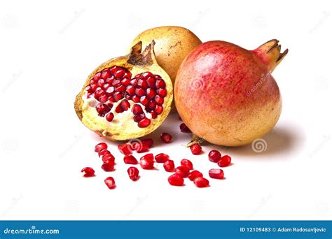 Wild pomegranate on white stock image. Image of vitamin - 12109483