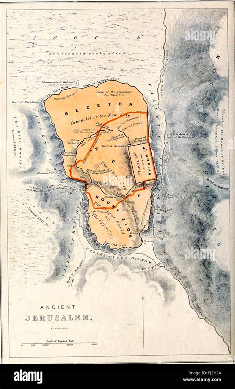 Map of Plan of Ancient Jerusalem Stock Photo - Alamy